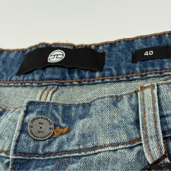 NWT Jordan Craig Men’s Ironbound Lager Blue Distressed Jean Shorts 40 #J3186S - Picture 6 of 13